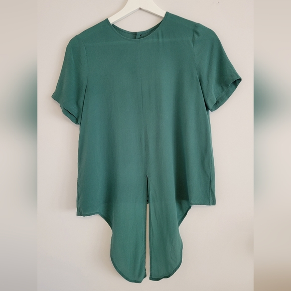 CLOSET CLEAROUT $10 | Madewell Silk Button-Back Tie Tee | Size xs - Picture 2 of 7